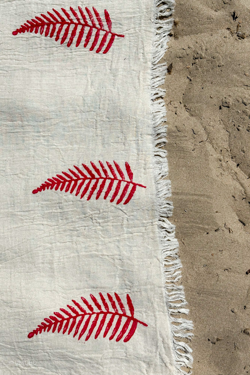 Beach Towel, Pestamal, Red Coral