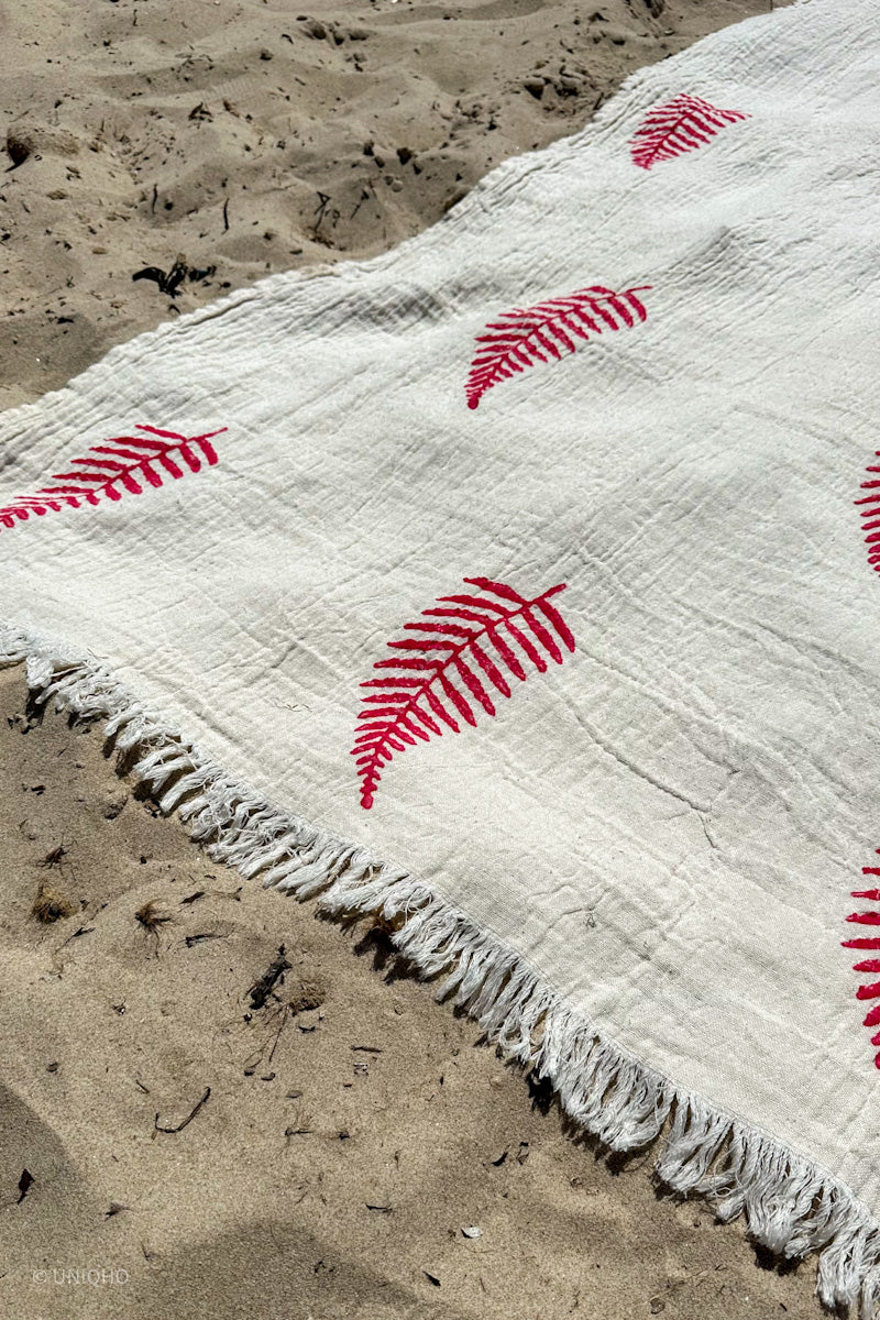 Beach Towel, Pestamal, Red Coral
