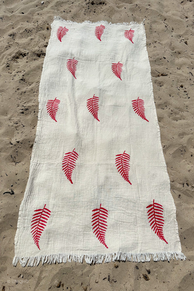 Beach Towel, Pestamal, Red Coral