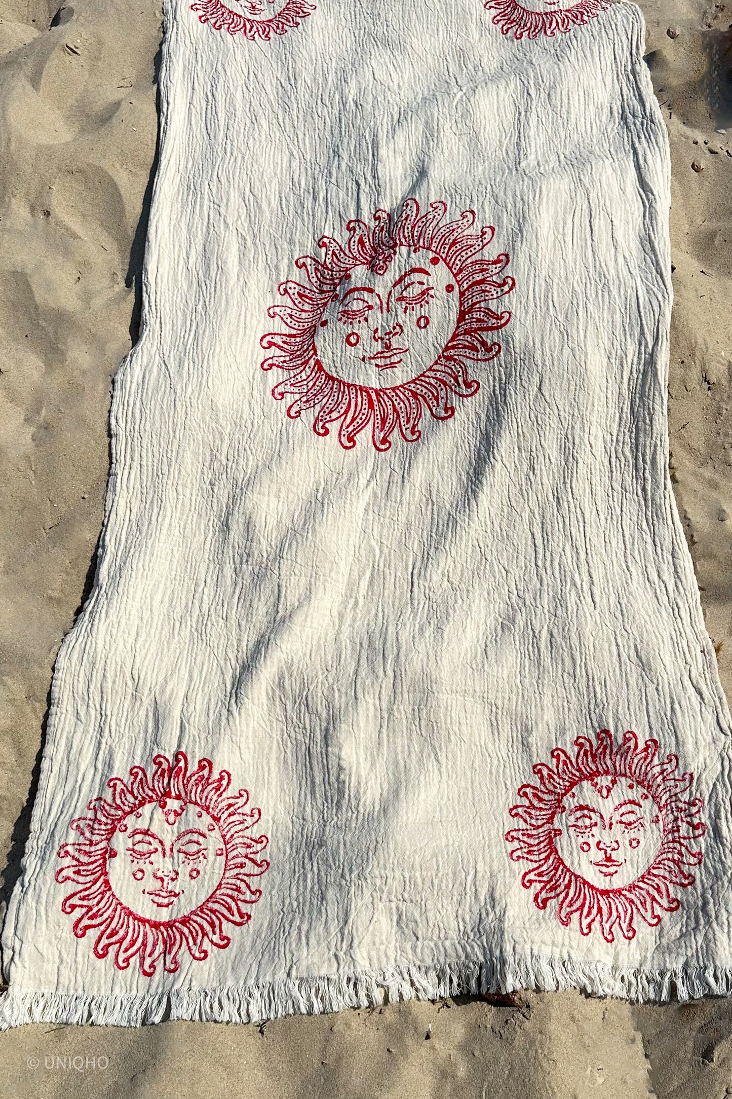 Beach Towel, Pestamal, Red Palm Tree