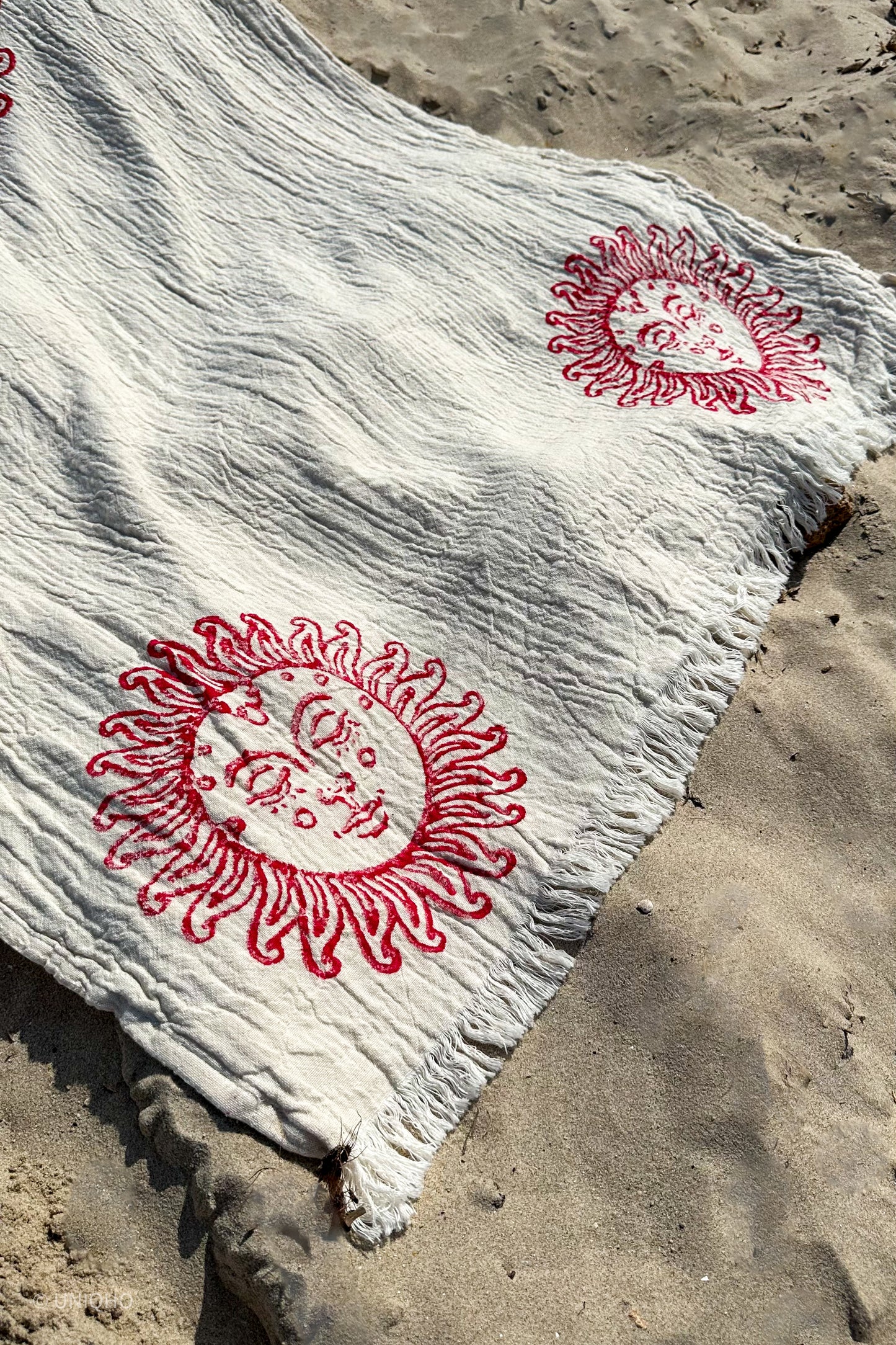 Beach Towel, Pestamal, Red Palm Tree