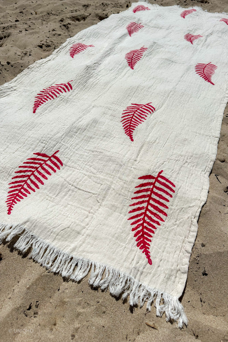 Beach Towel, Pestamal, Red Coral
