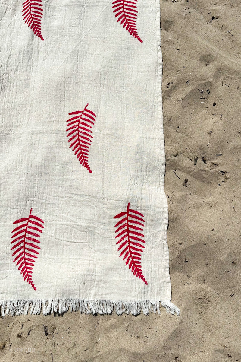 Beach Towel, Pestamal, Red Coral