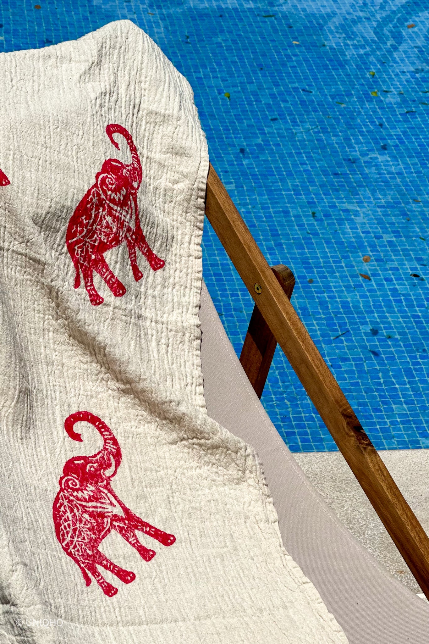 Beach Towel, Pestamal, Red Palm Tree