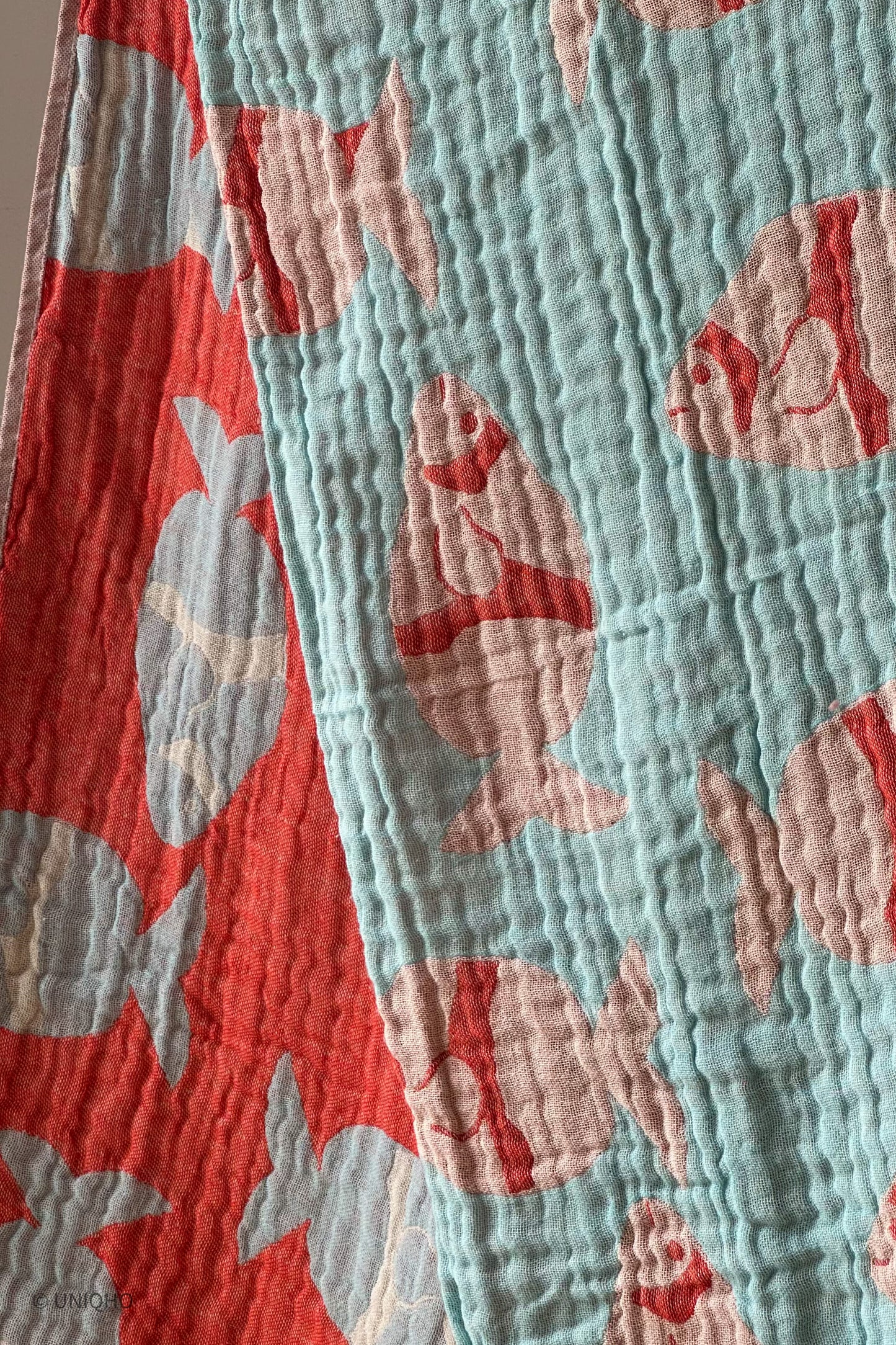 Beach Towel, Pestamal, Caribbean Fish, Turquoise, Red