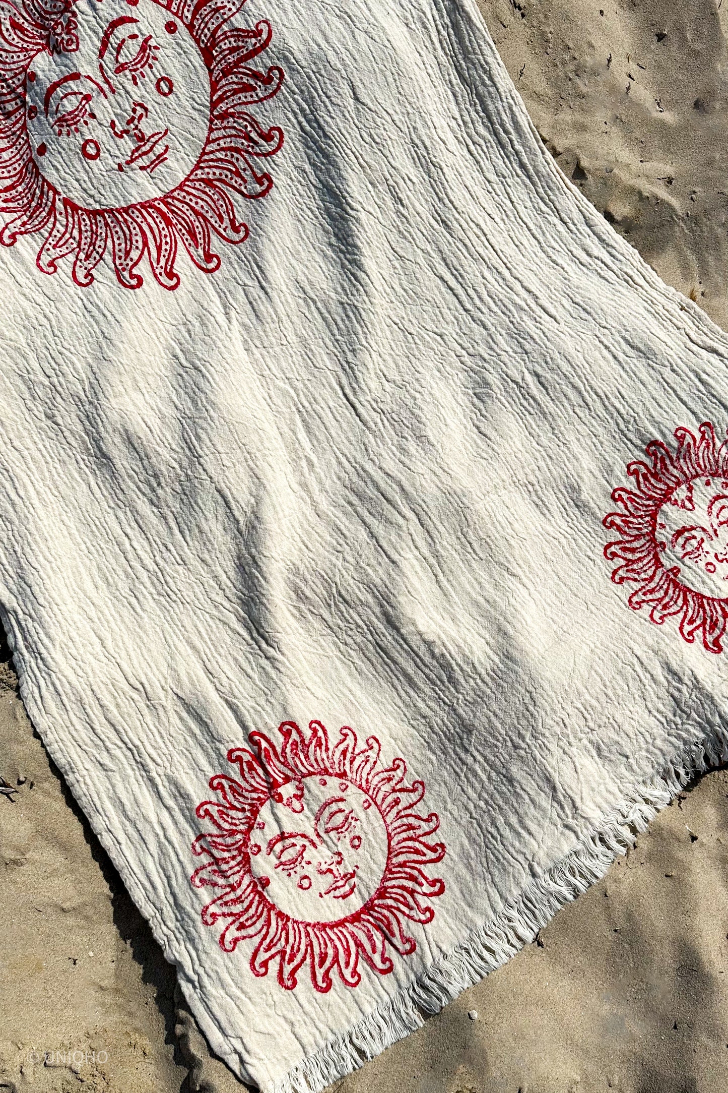 Beach Towel, Pestamal, Red Palm Tree