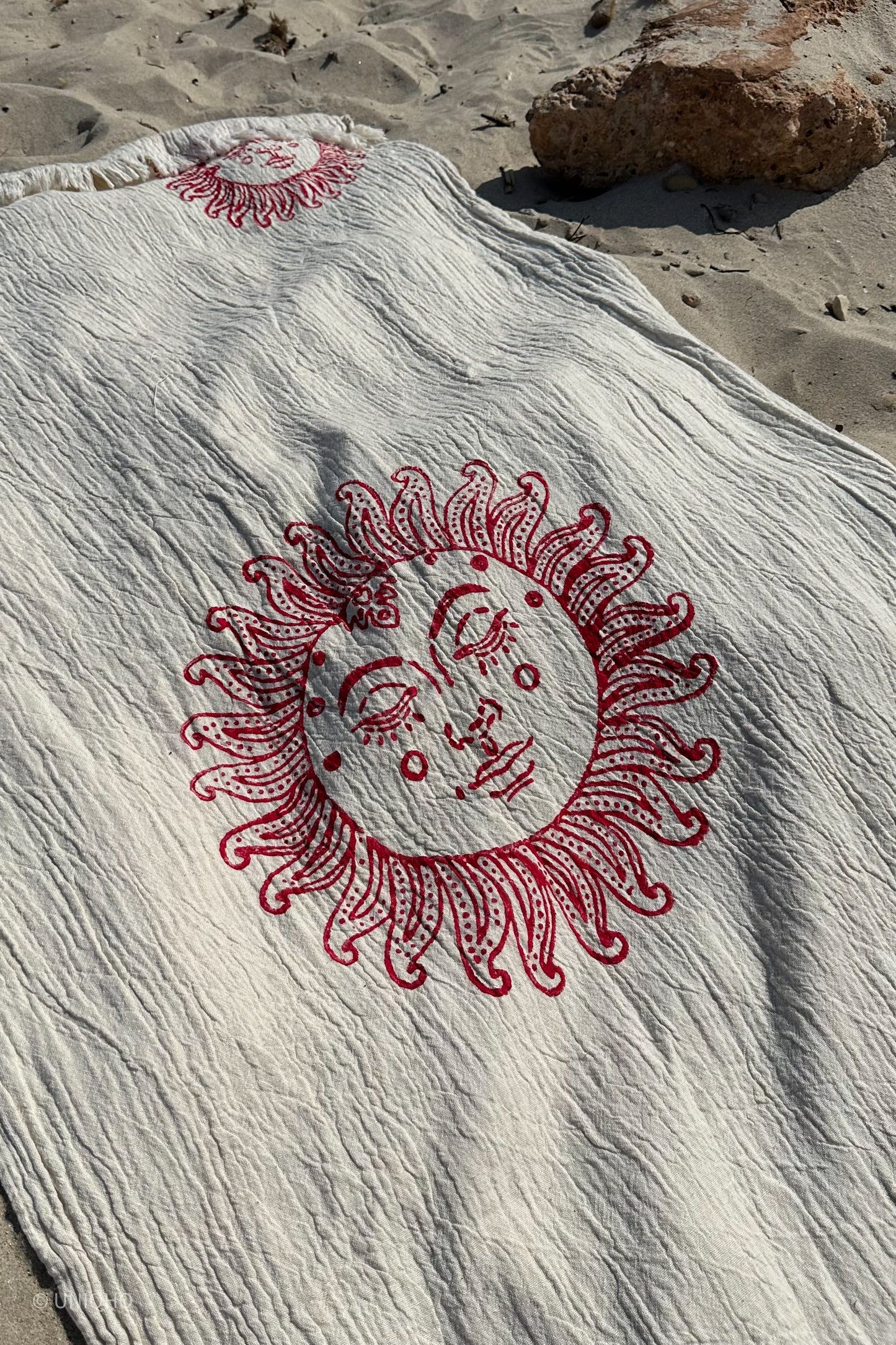 Beach Towel, Pestamal, Red Palm Tree