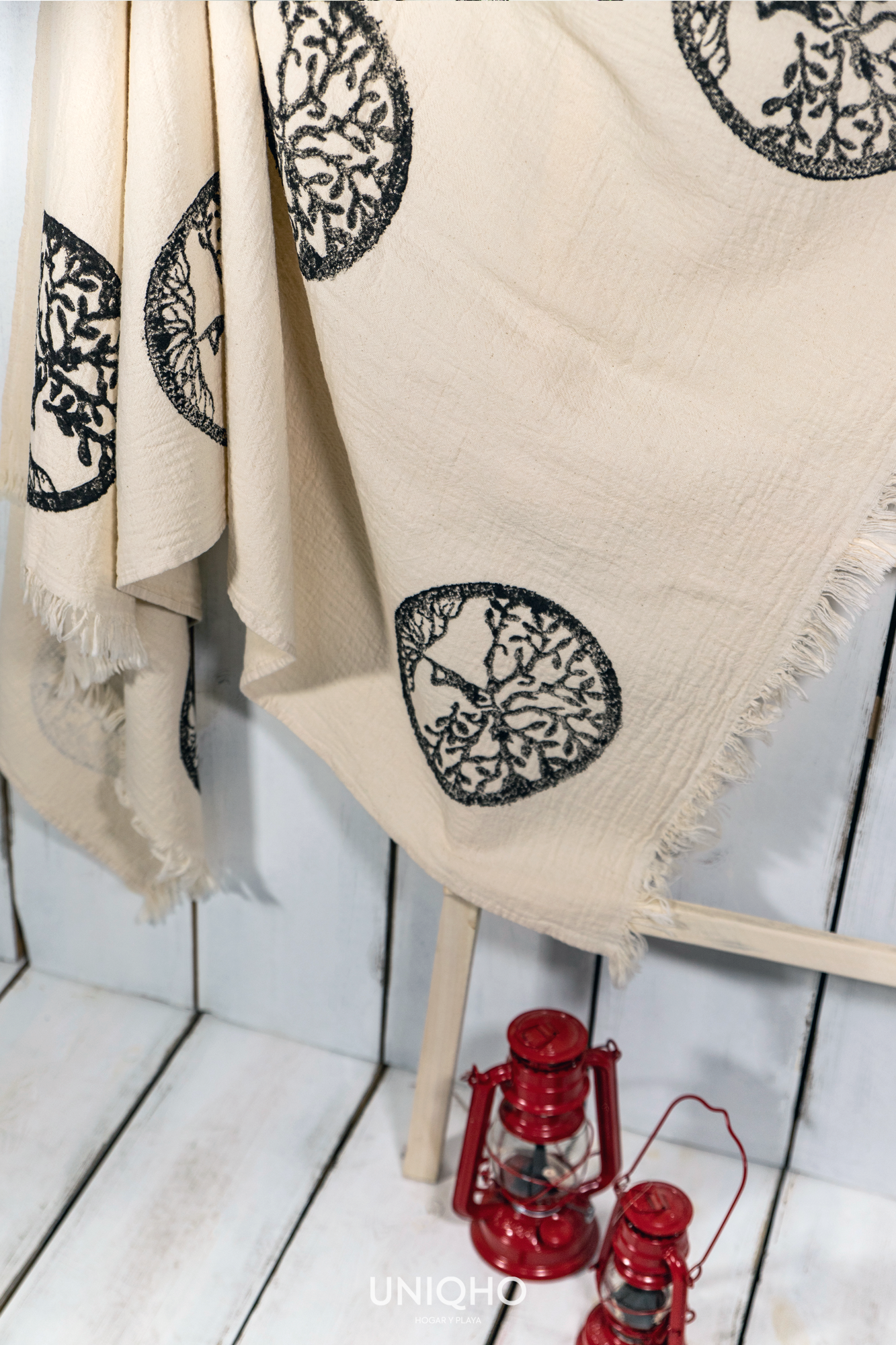 Pestamal, Beach Towel, Woodblock Printing, Tree of Life