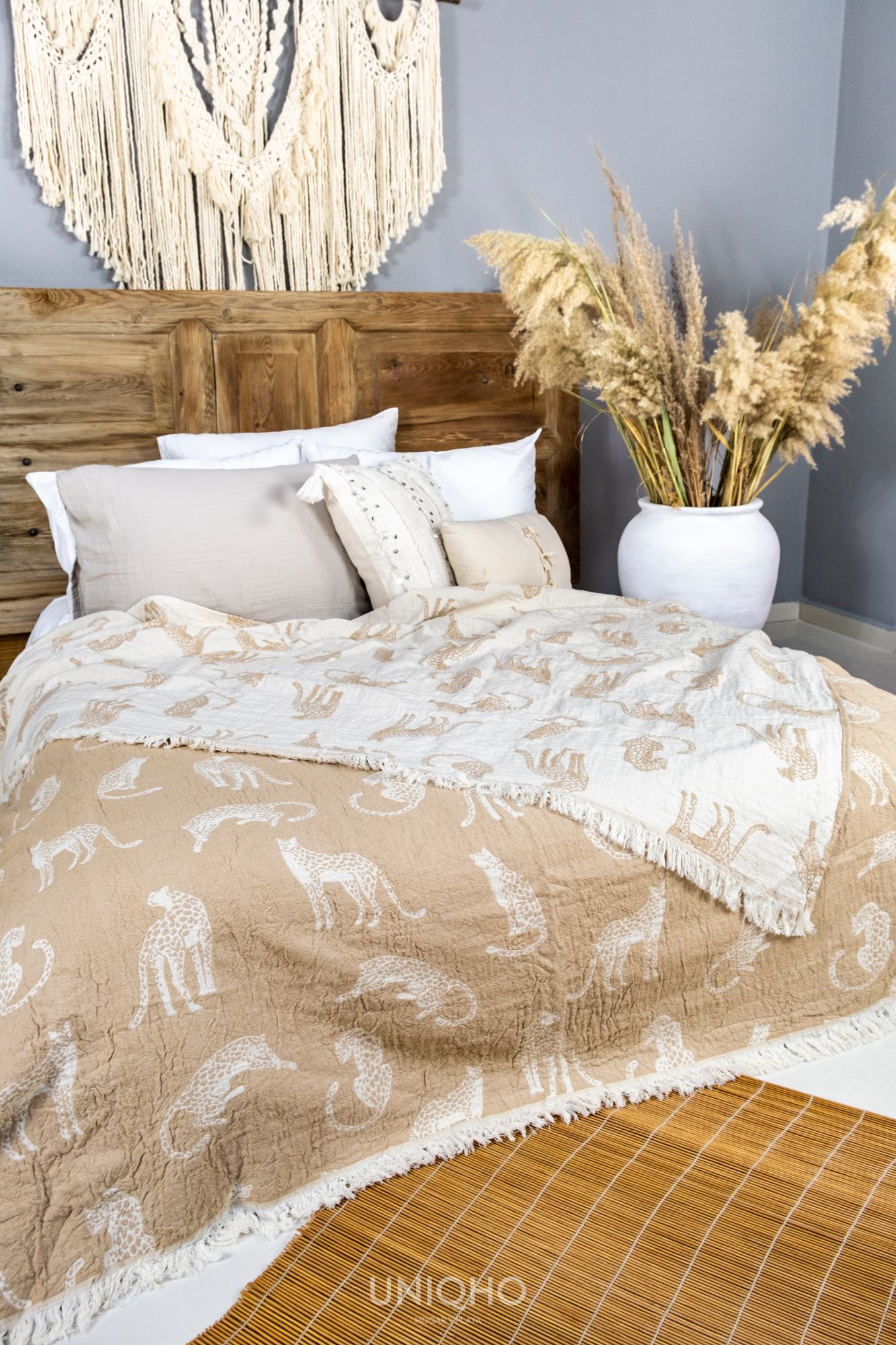 Bedspread, Quilt, Leopard, Beige