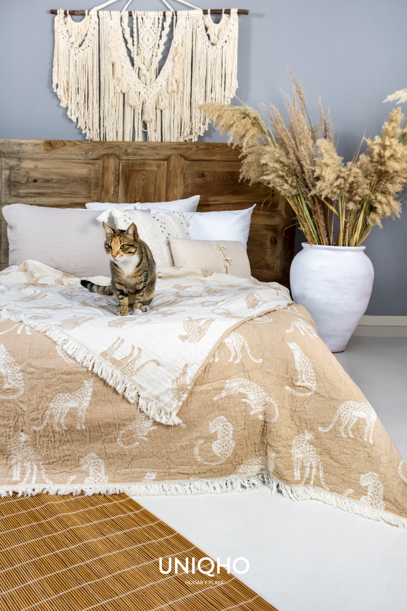 Bedspread, Quilt, Leopard, Beige