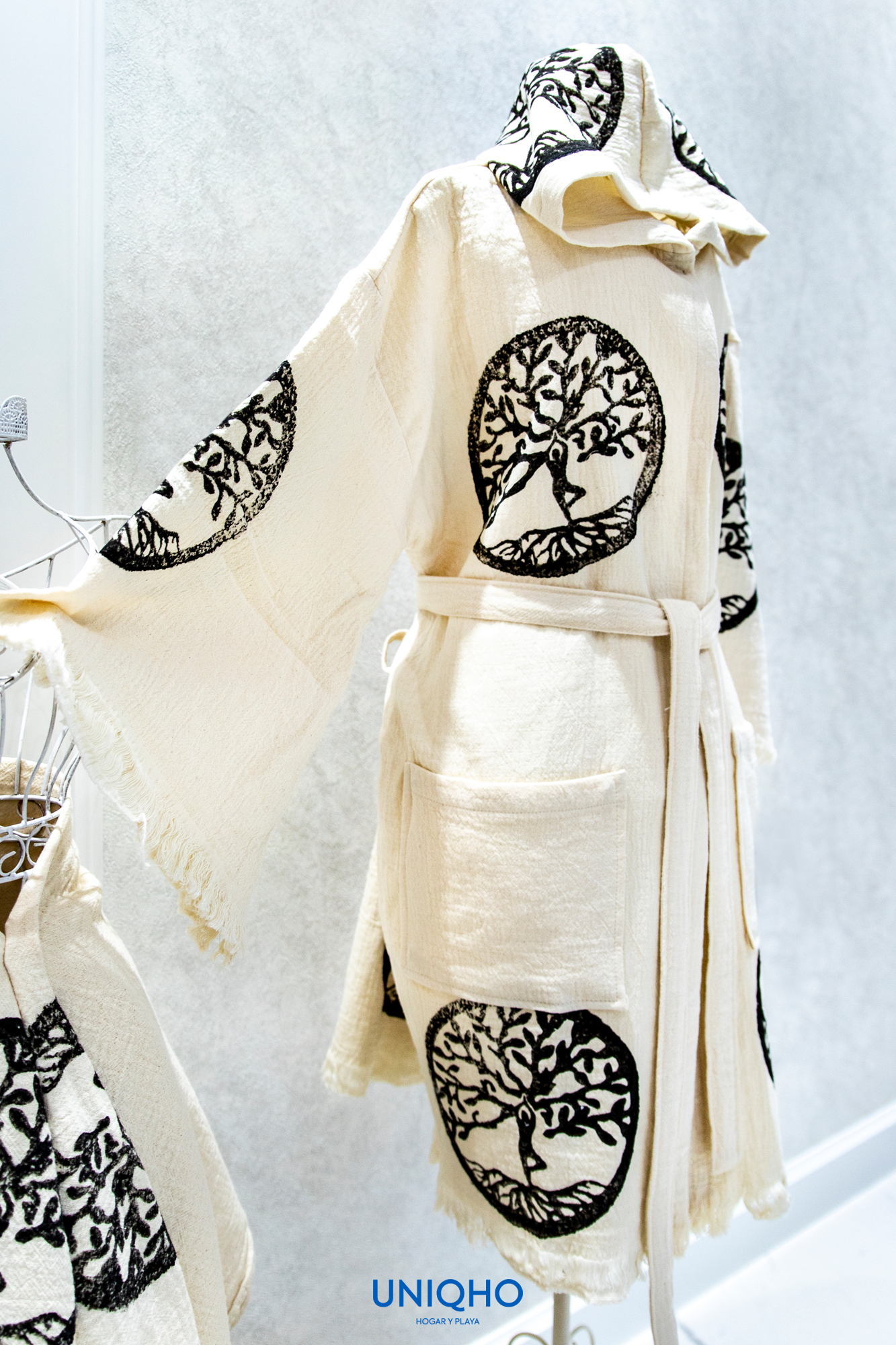 Kimono, Bathrobe, Woodblock Print, The Tree of Life