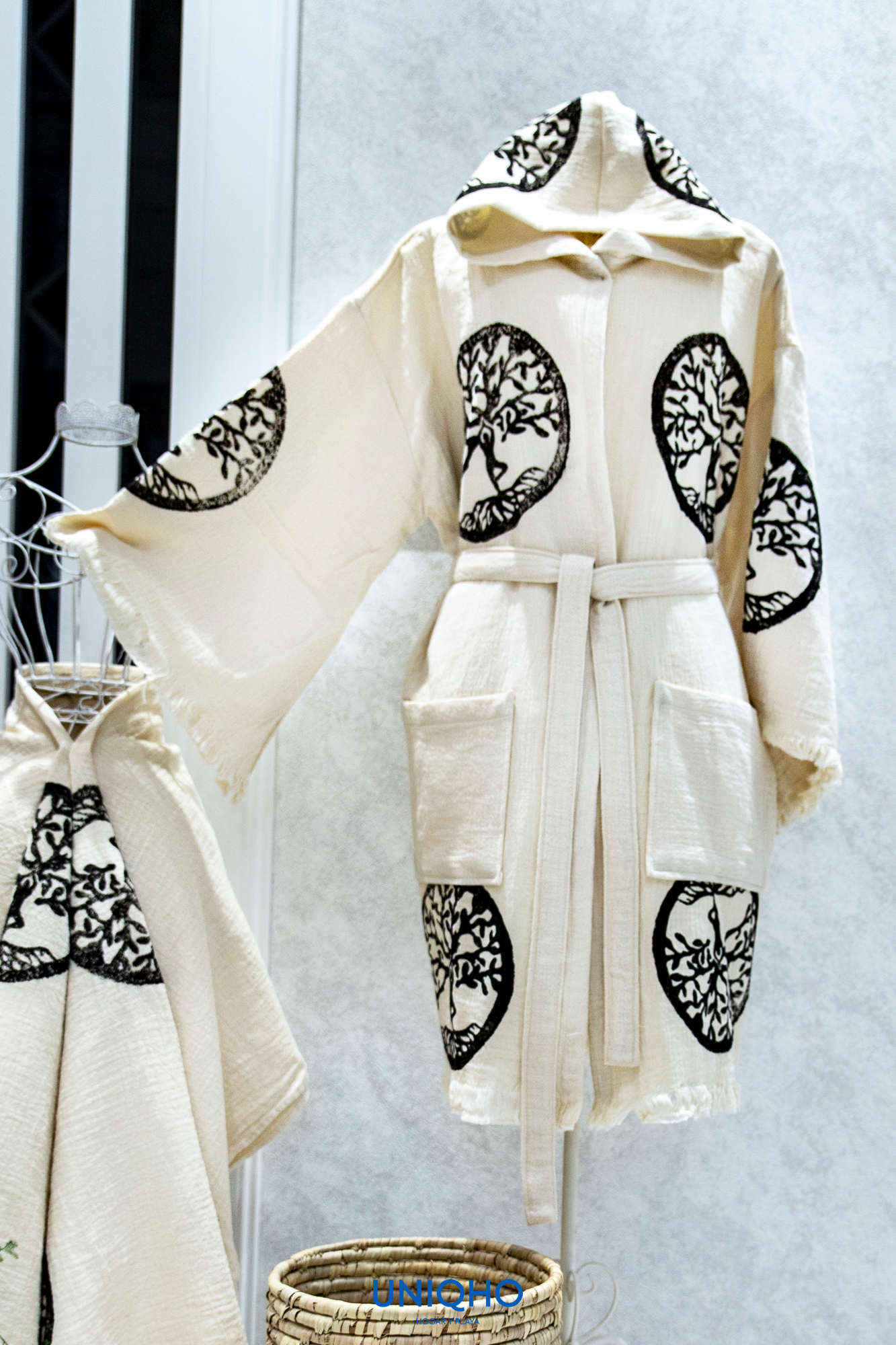 Kimono, Bathrobe, Woodblock Print, The Tree of Life