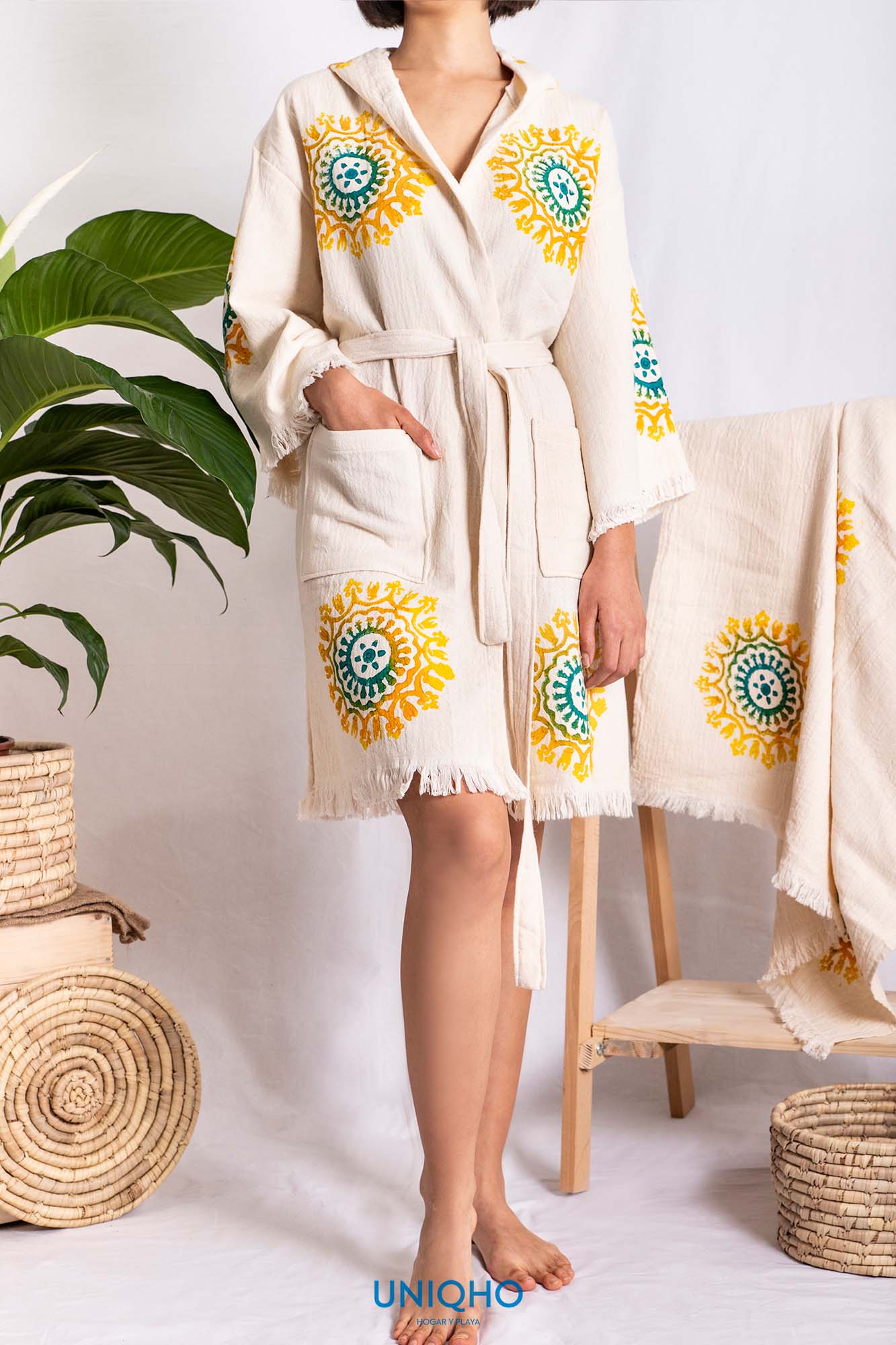 Kimono, Bathrobe, Woodblock Printing, Mandala