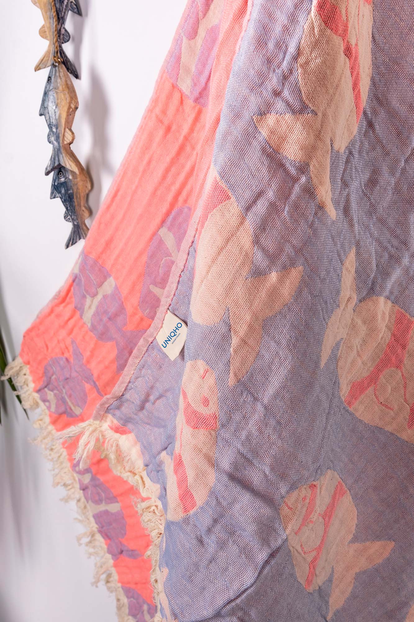 Beach Towel, Pestamal, Caribbean Fish, Pink, Blue