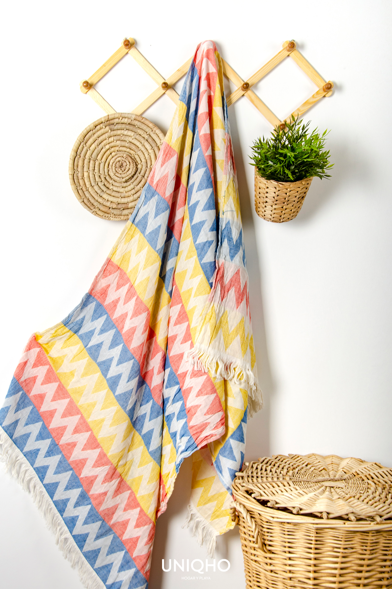 Pestamal, Toalla, Zigzag, Multicolor