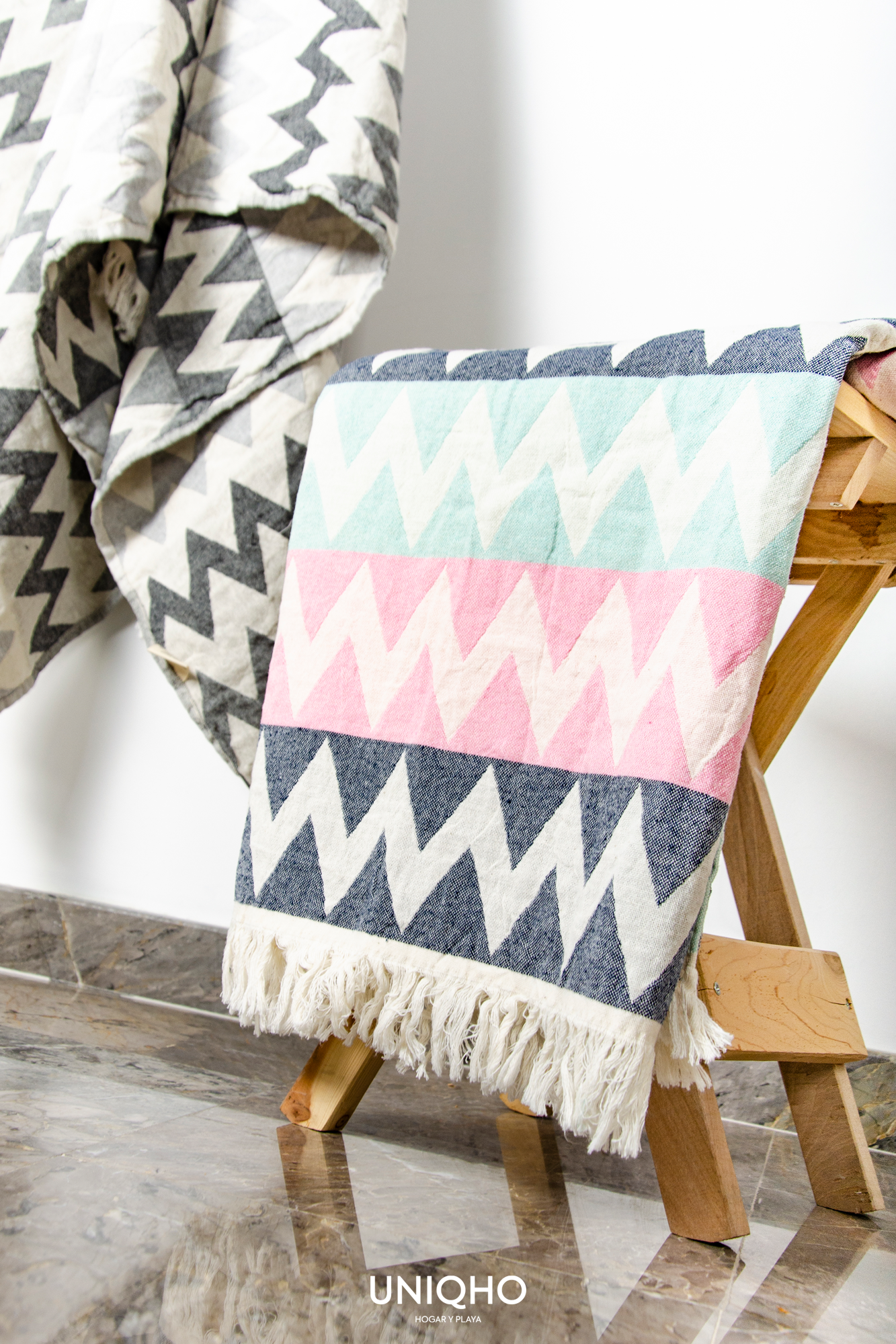 Pestamal, Towel, Zigzag, Pink