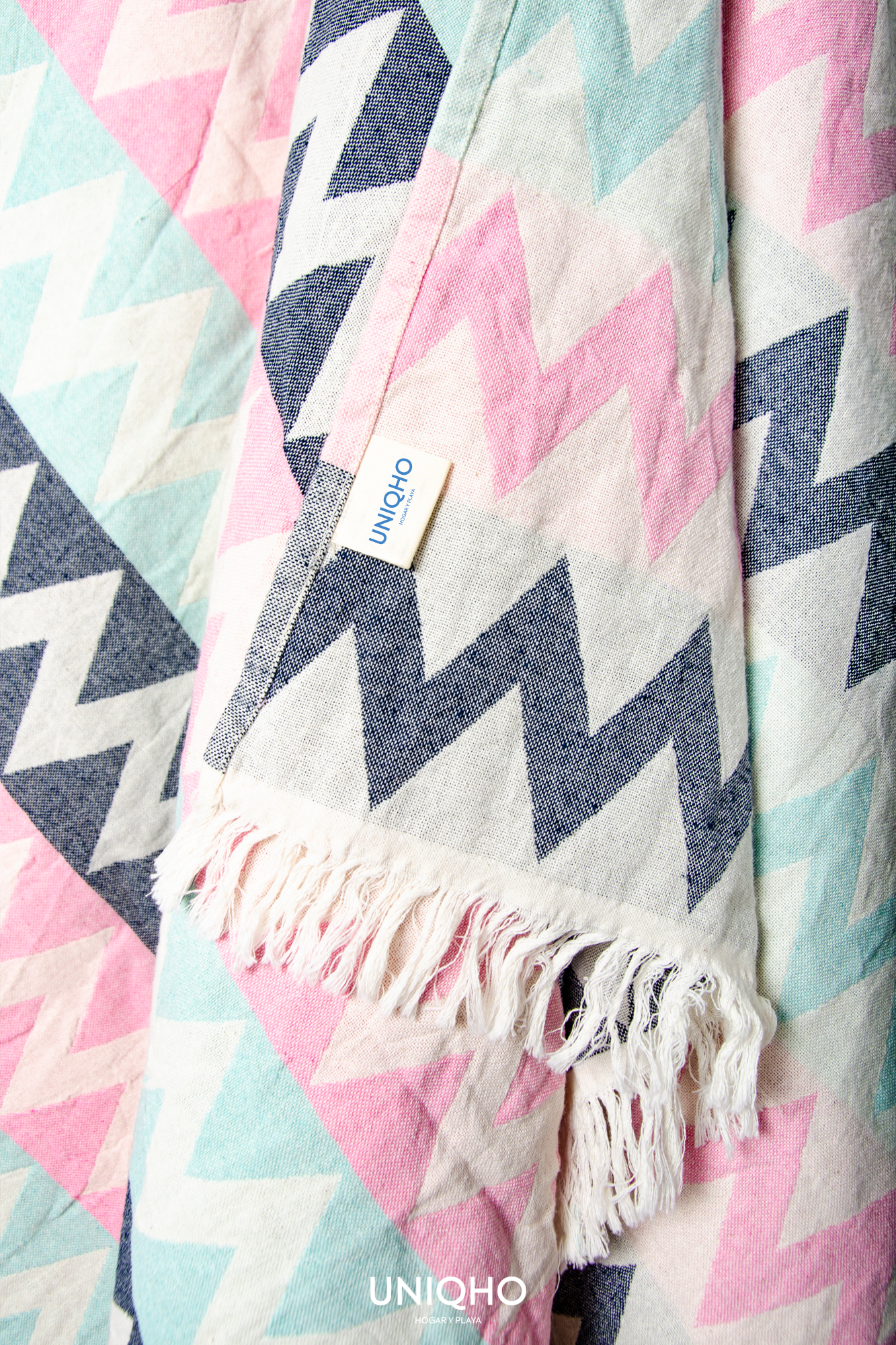 Pestamal, Towel, Zigzag, Pink
