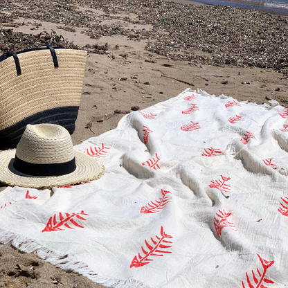 Toalla de Playa, Pestamal, Acuático Rojo